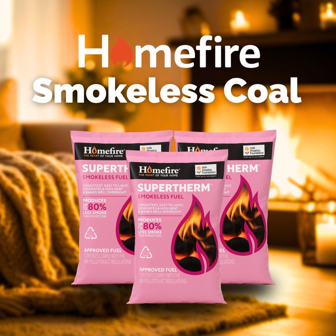 Homefire Supertherm Smokeless Coal – 20 kg Bag - MCK Hardware Edenderry